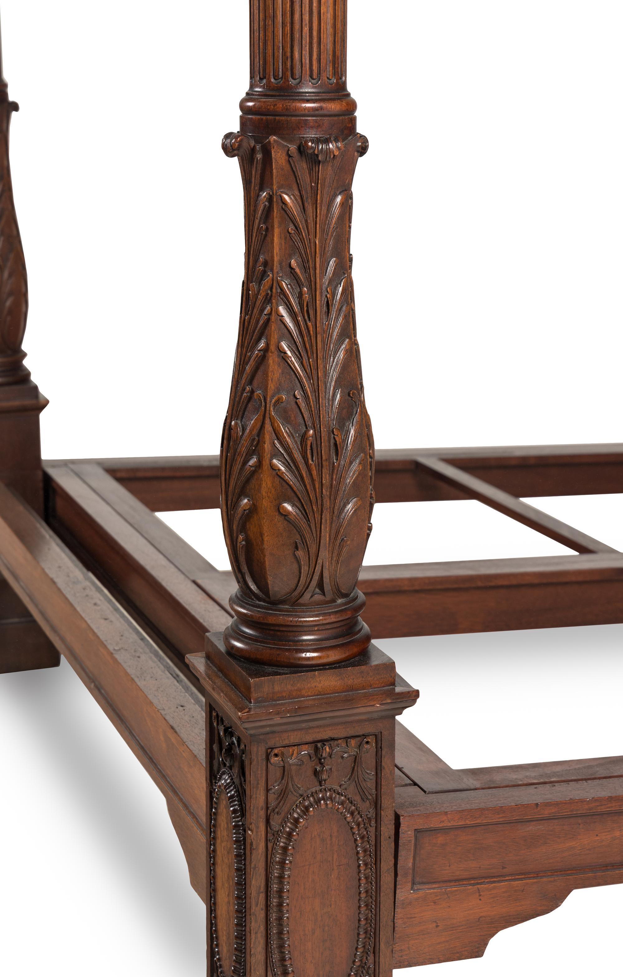 A George III Carved Mahogany Tester Bed