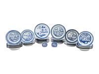A Group of Canton Blue and White Porcelain Table Articles