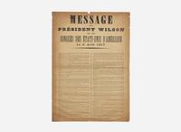 [Presidential] [Wilson, Woodrow] Message du President Wilson lu au Congres des États-Unis d'Amerique le 2 Avril 1917