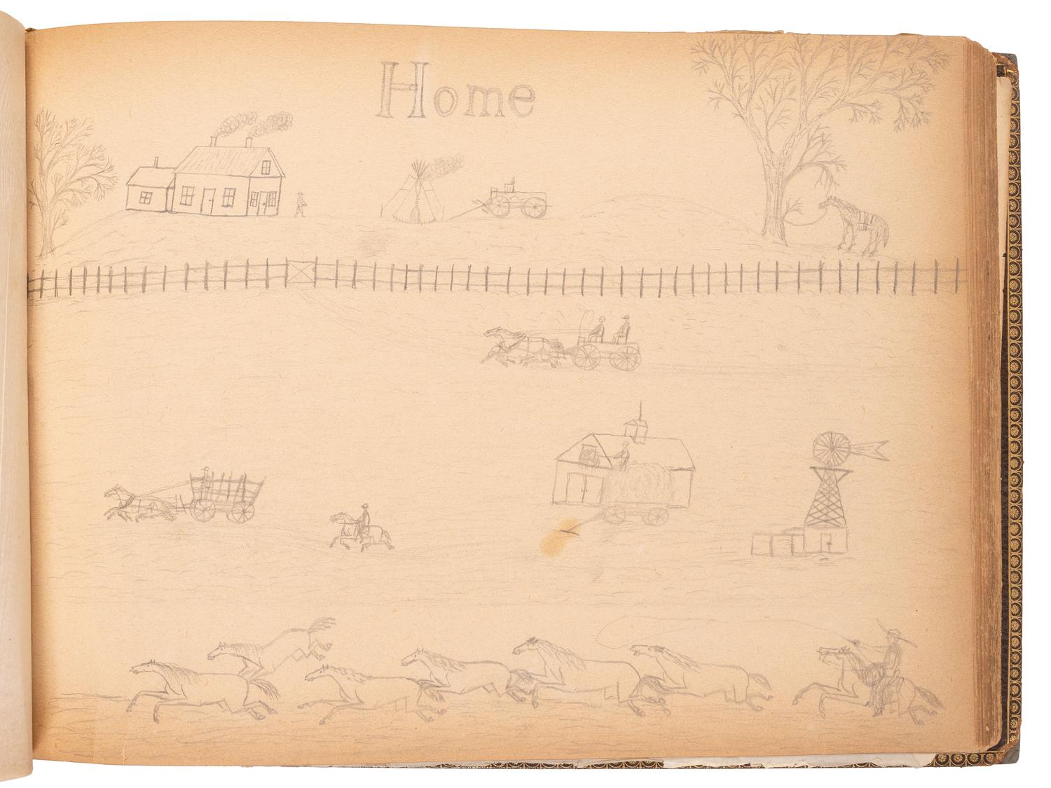 "Drawings Presented to Rev. Pius Boehm by His Little Indian Children." [Crow Creek Reservation, South Dakota.] 4 May 1899.