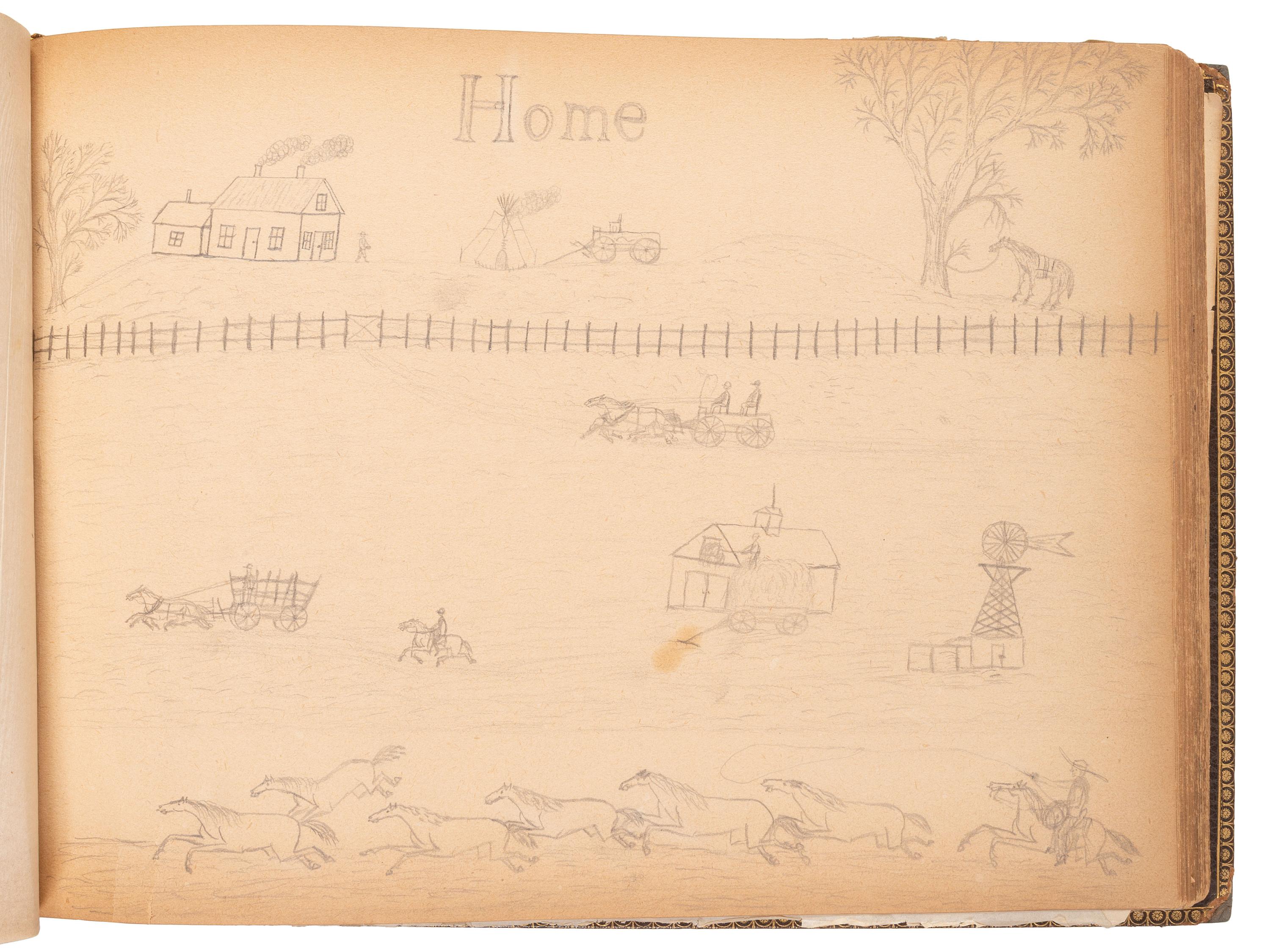 "Drawings Presented to Rev. Pius Boehm by His Little Indian Children." [Crow Creek Reservation, South Dakota.] 4 May 1899.