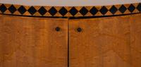 An Art Deco Burl Walnut Bow Front Cabinet