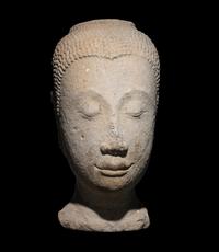 A Thai Sandstone Head of Buddha