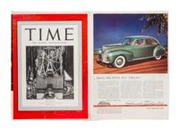 (WWII) TIME MAGAZINE. 4 covers, including one proof of Adolf Hitler, and a related ALS.