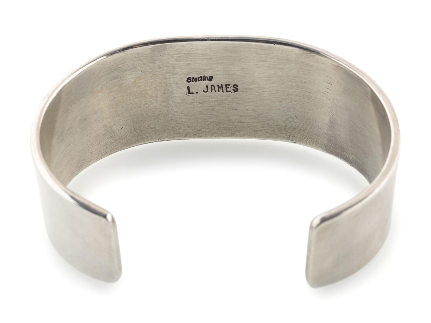 Navajo Sterling Silver and Jet Cuff Bracelet
