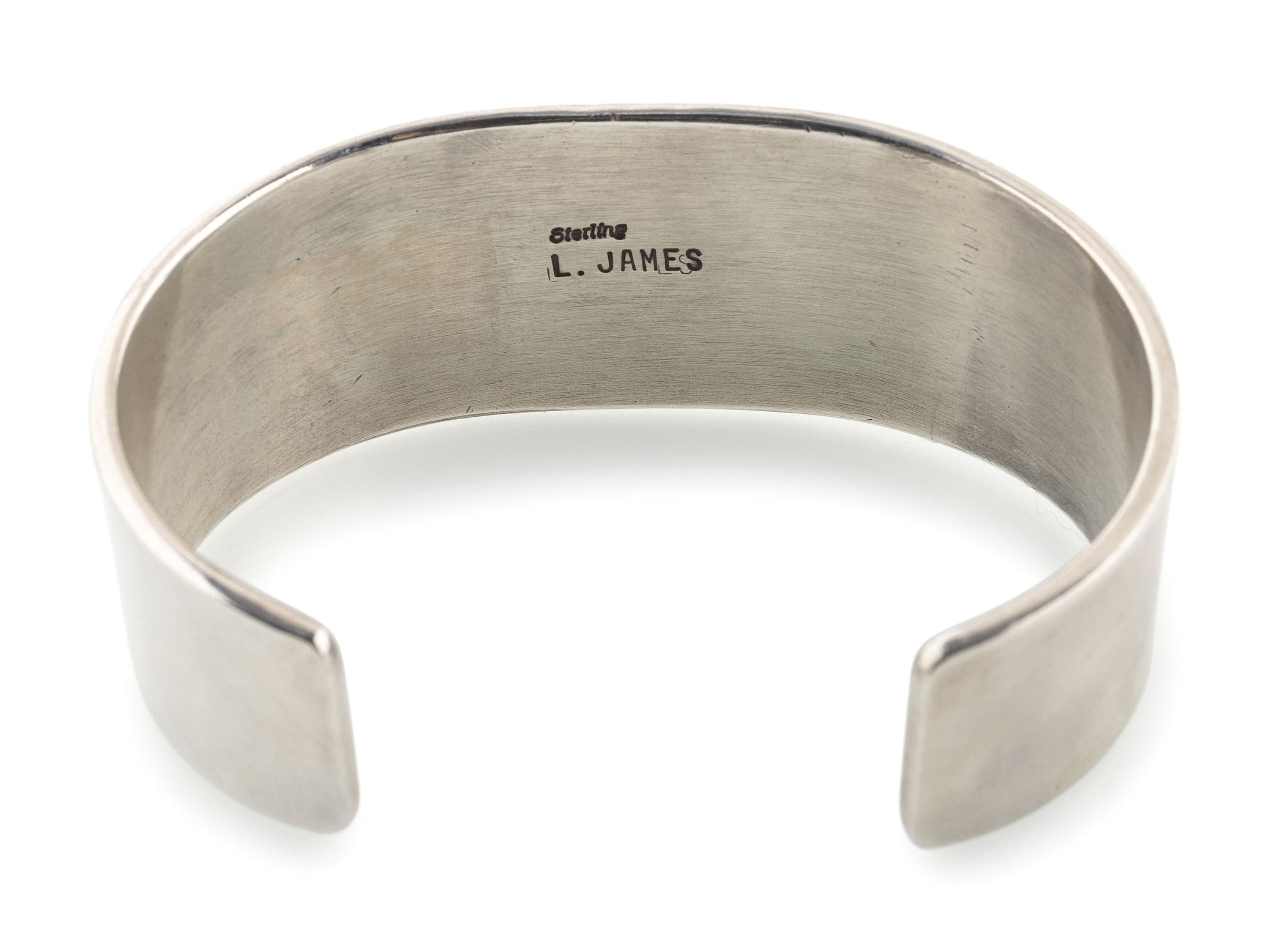 Navajo Sterling Silver and Jet Cuff Bracelet