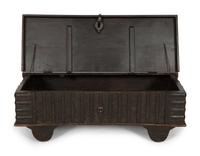 An Indian Iron Mounted Hinged Top Low Table