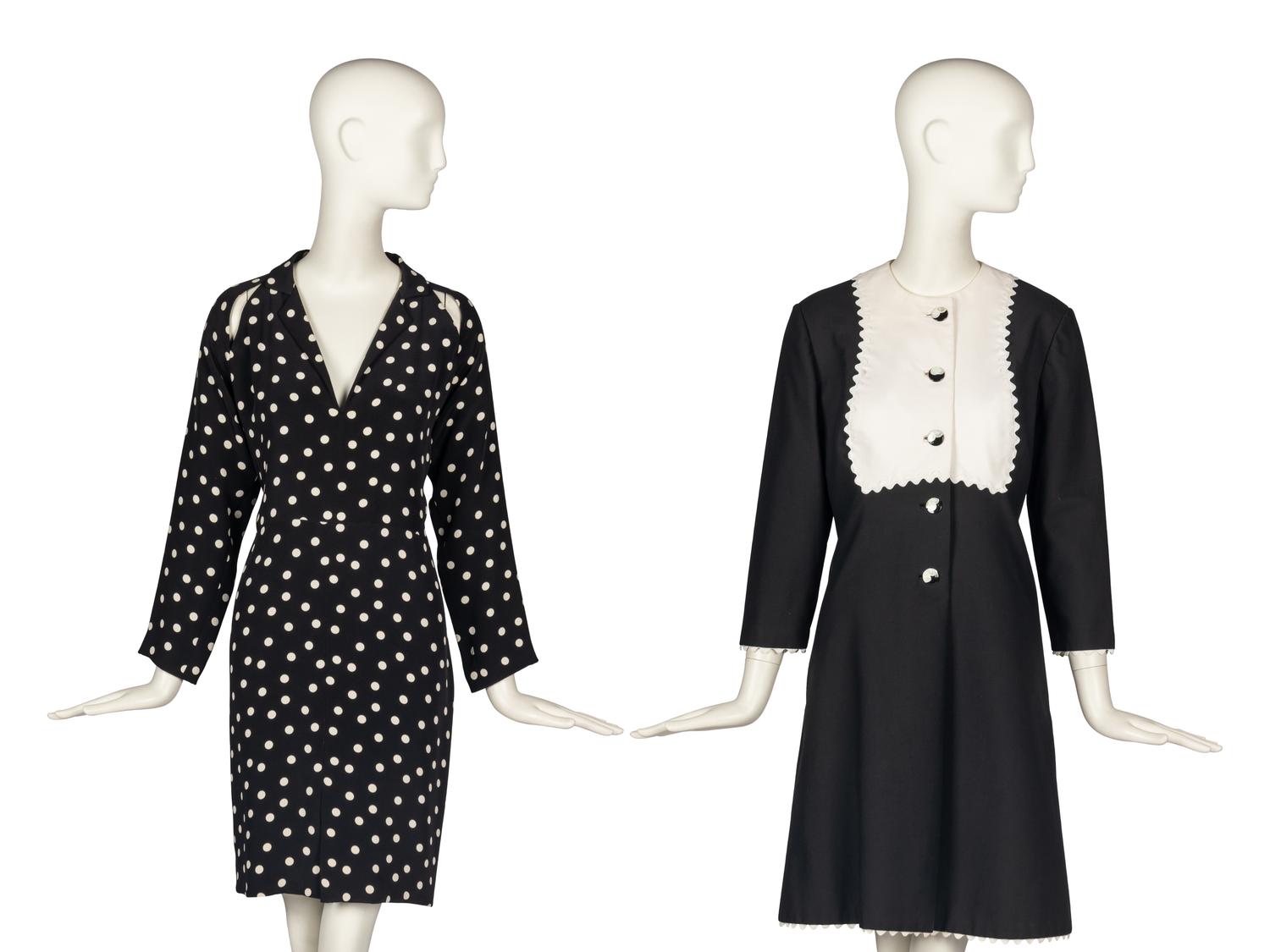 Two Black and White Geoffrey Beene Dresses