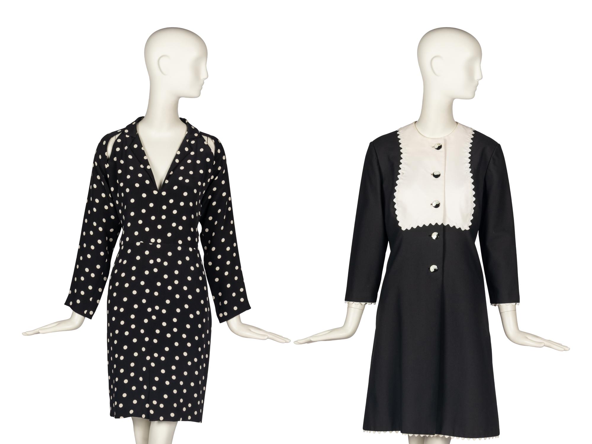 Two Black and White Geoffrey Beene Dresses