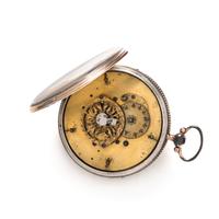 SILVER OPEN FACE POCKET WATCH