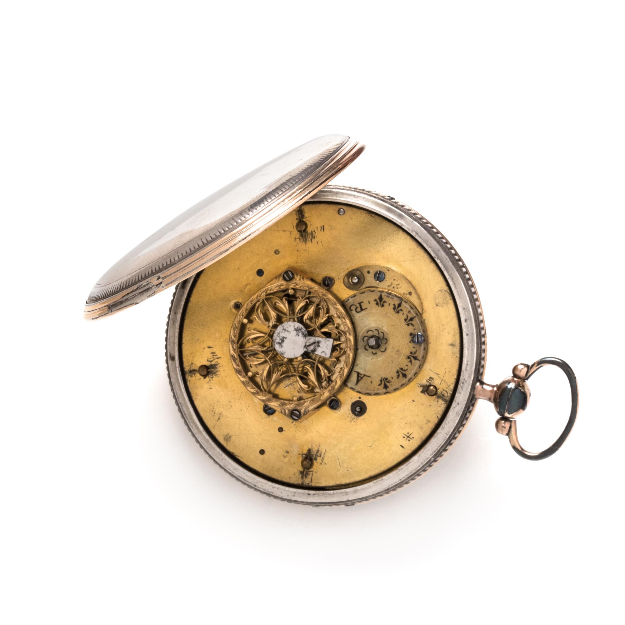 SILVER OPEN FACE POCKET WATCH