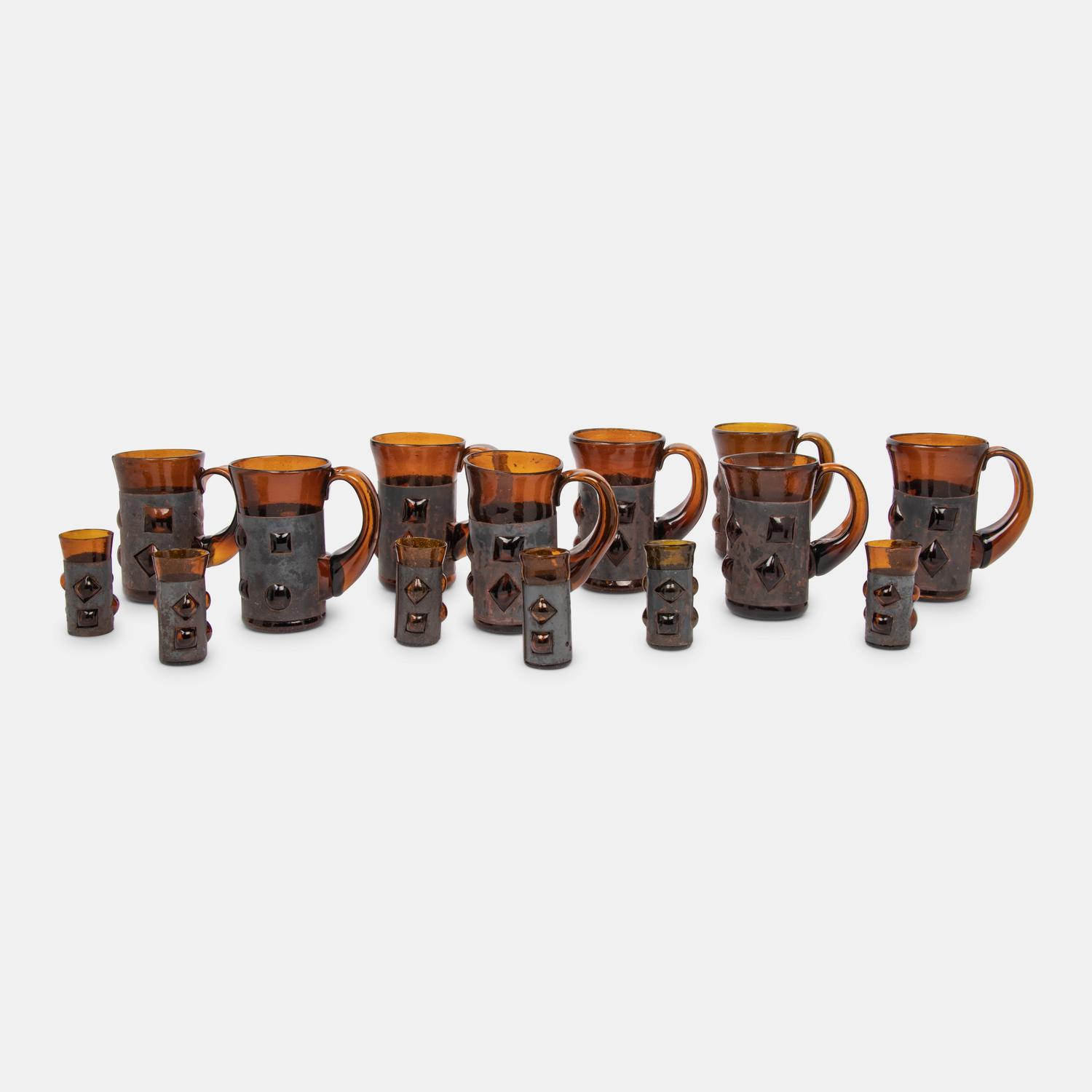 Set of Eight Mugs and Six Cups
