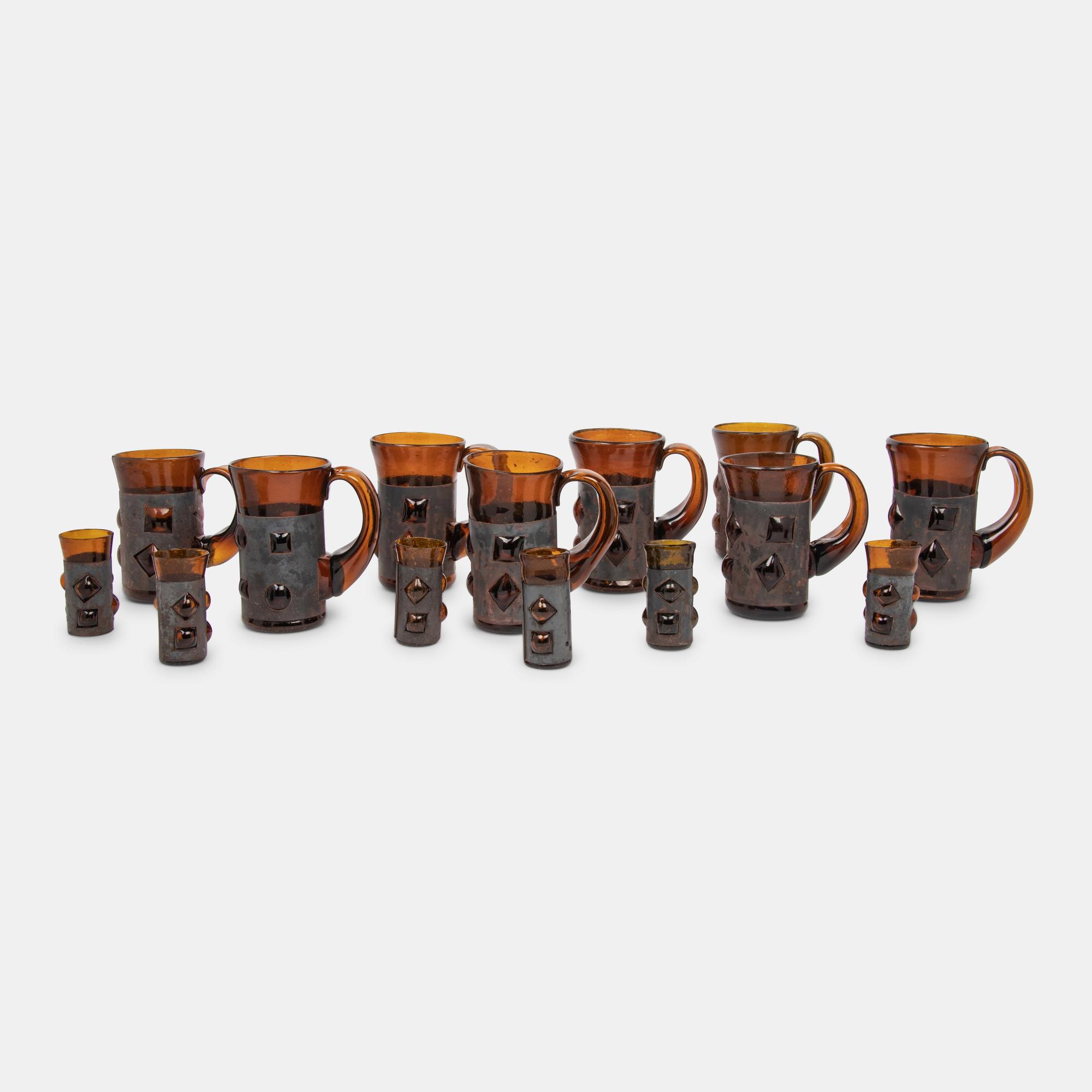 Set of Eight Mugs and Six Cups