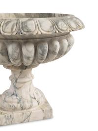 A Pair of Neoclassical Style White and Grey Veined Marble Jardinières