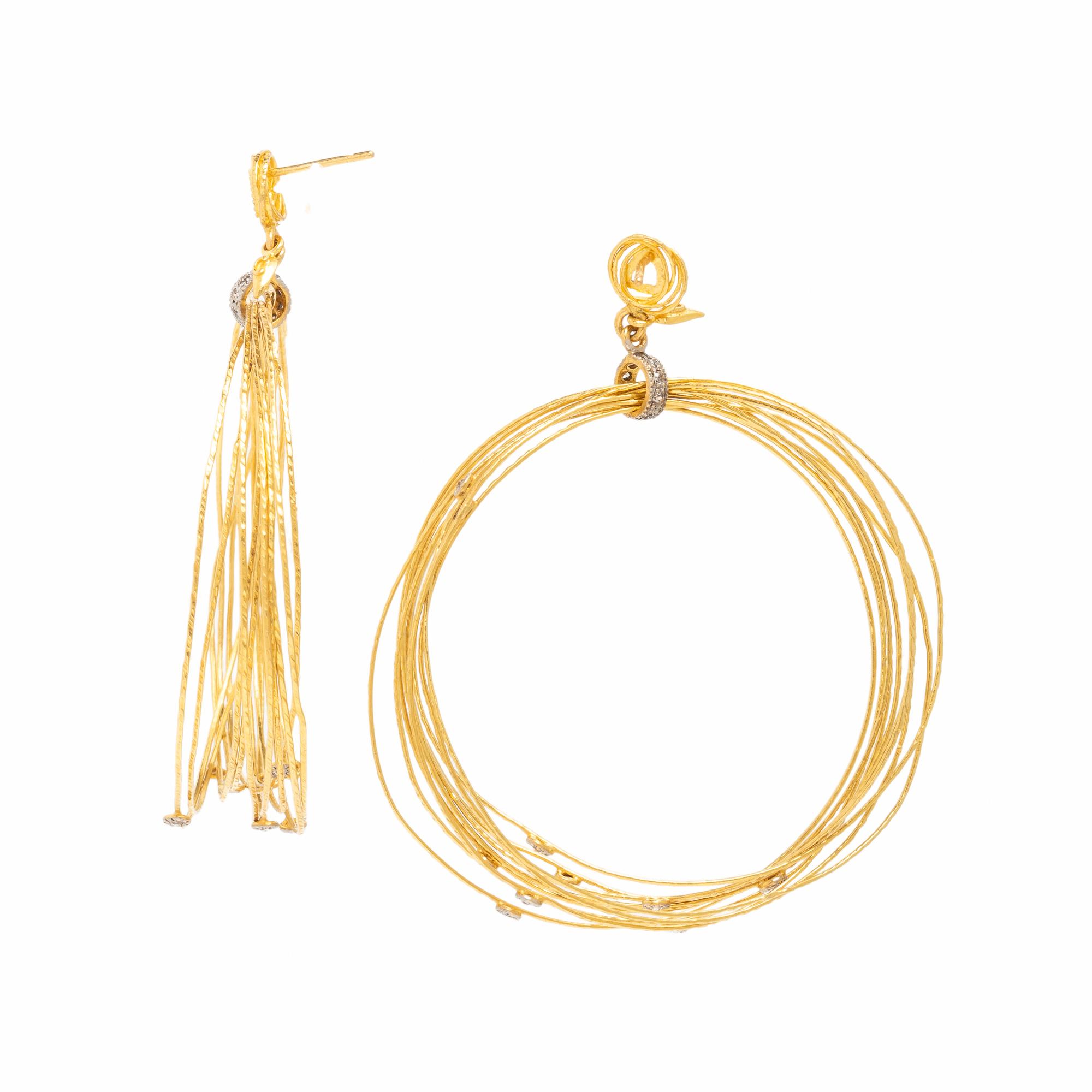 Coomi, Diamond and Yellow Gold Multistrand Hoop Earrings