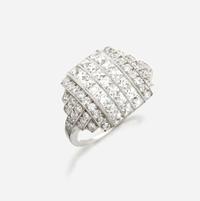 A diamond and platinum ring