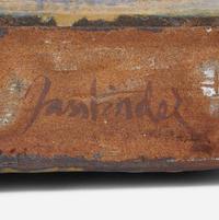 John Fassbinder (American, 1931-2014) Stoneware Slab Bottle Vase, USA, circa 1958