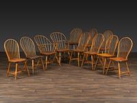 Eleven Primitive Windsor Chairs