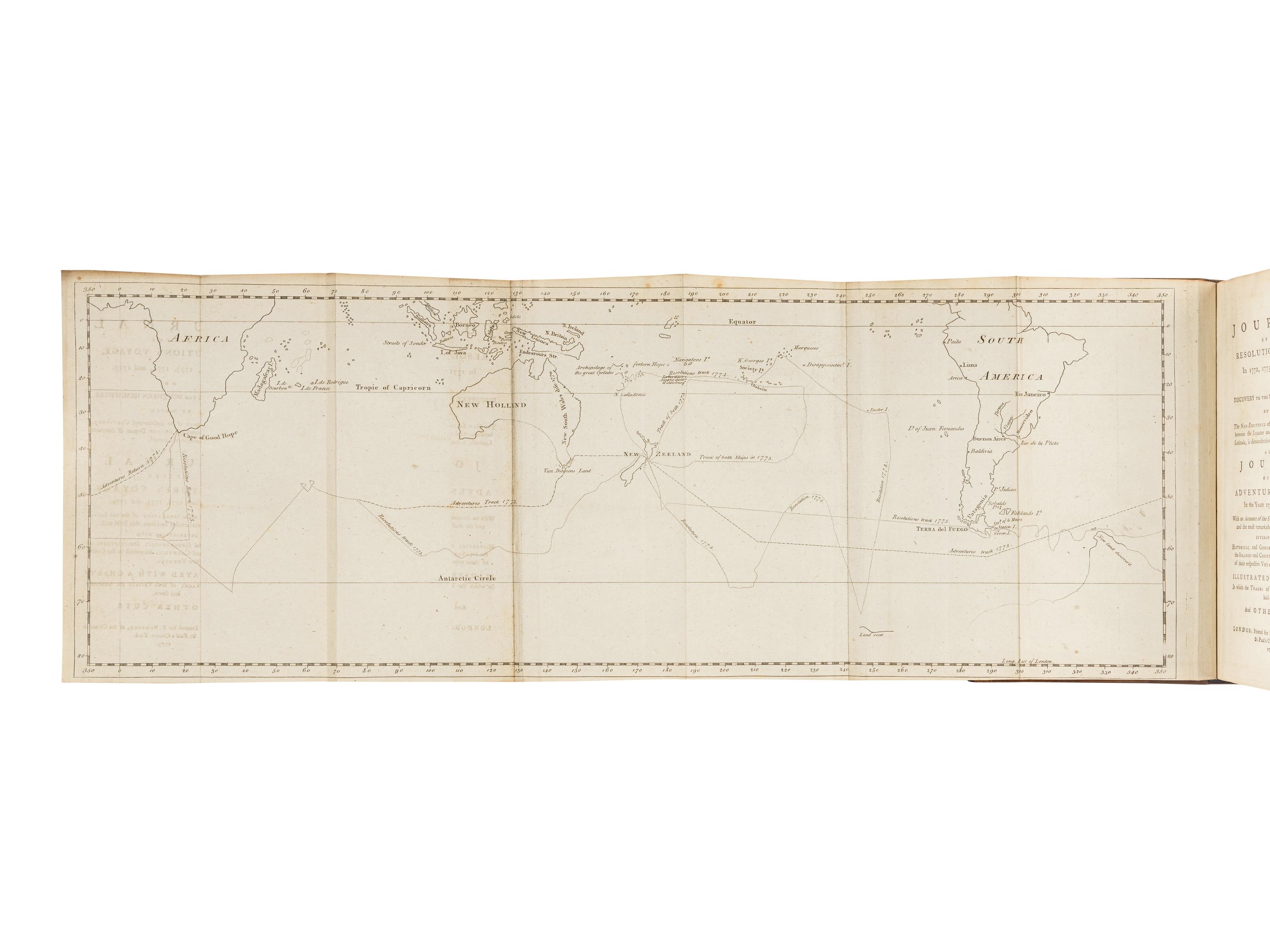 [MARRA, John]. Journal of the Resolution's Voyage, in 1772, 1773, 1774, and 1775. On Discovery to the Southern Hemisphere ... also a Journal of the Adventure's Voyage, in the years 1772, 1773, and 1774 . London: F. Newbery, 1775.