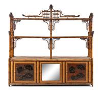 An English Bamboo and Lacquer Bookcase