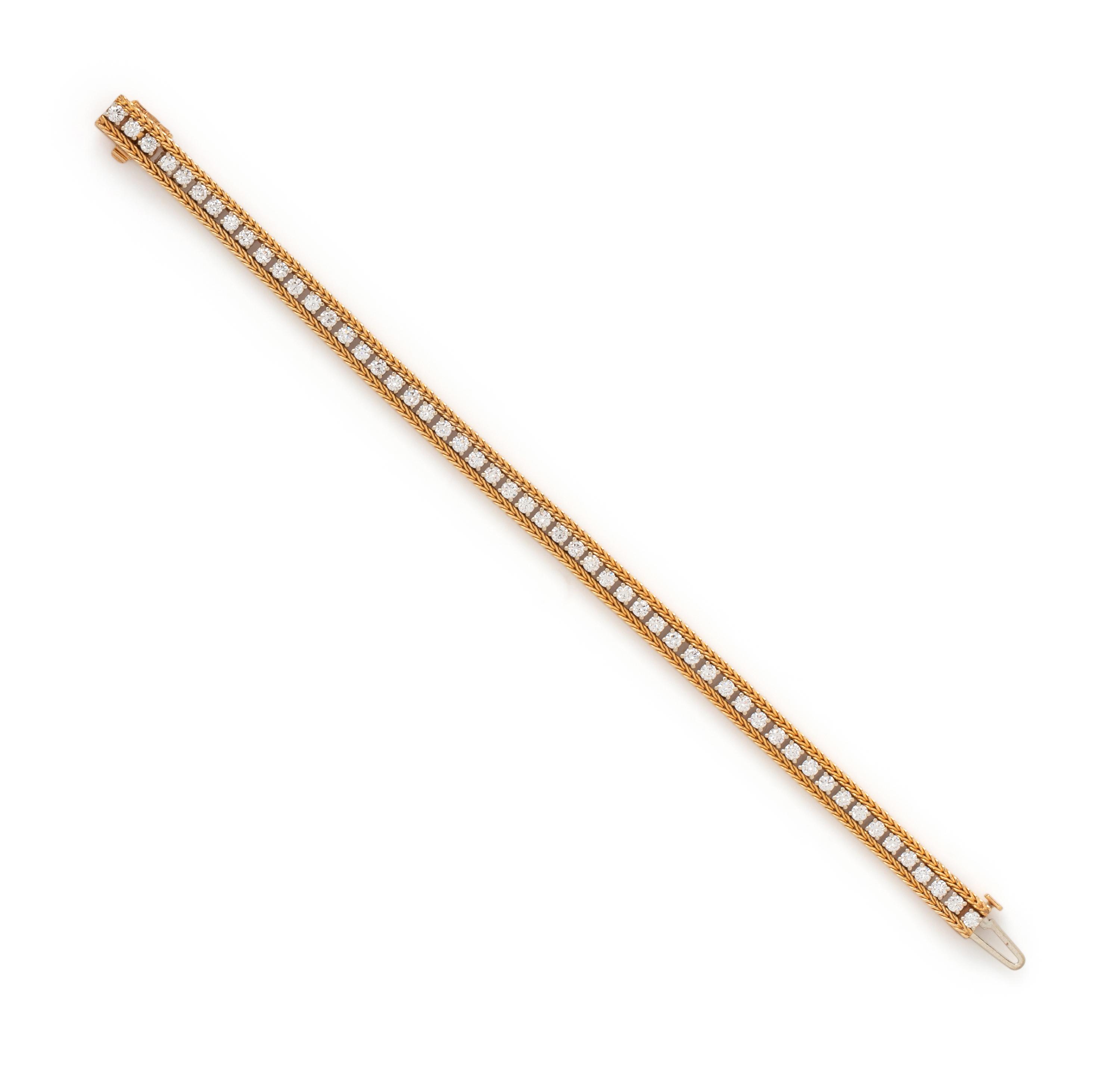 YELLOW GOLD AND DIAMOND BRACELET