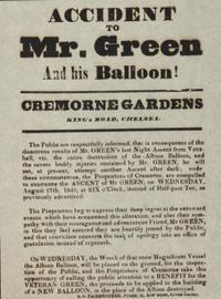 [TRANSPORTATION]. [GREEN, Charles (1785-1870). Accident to Mr. Green and his Balloon! London: S.G. Fairbrother, [1845].