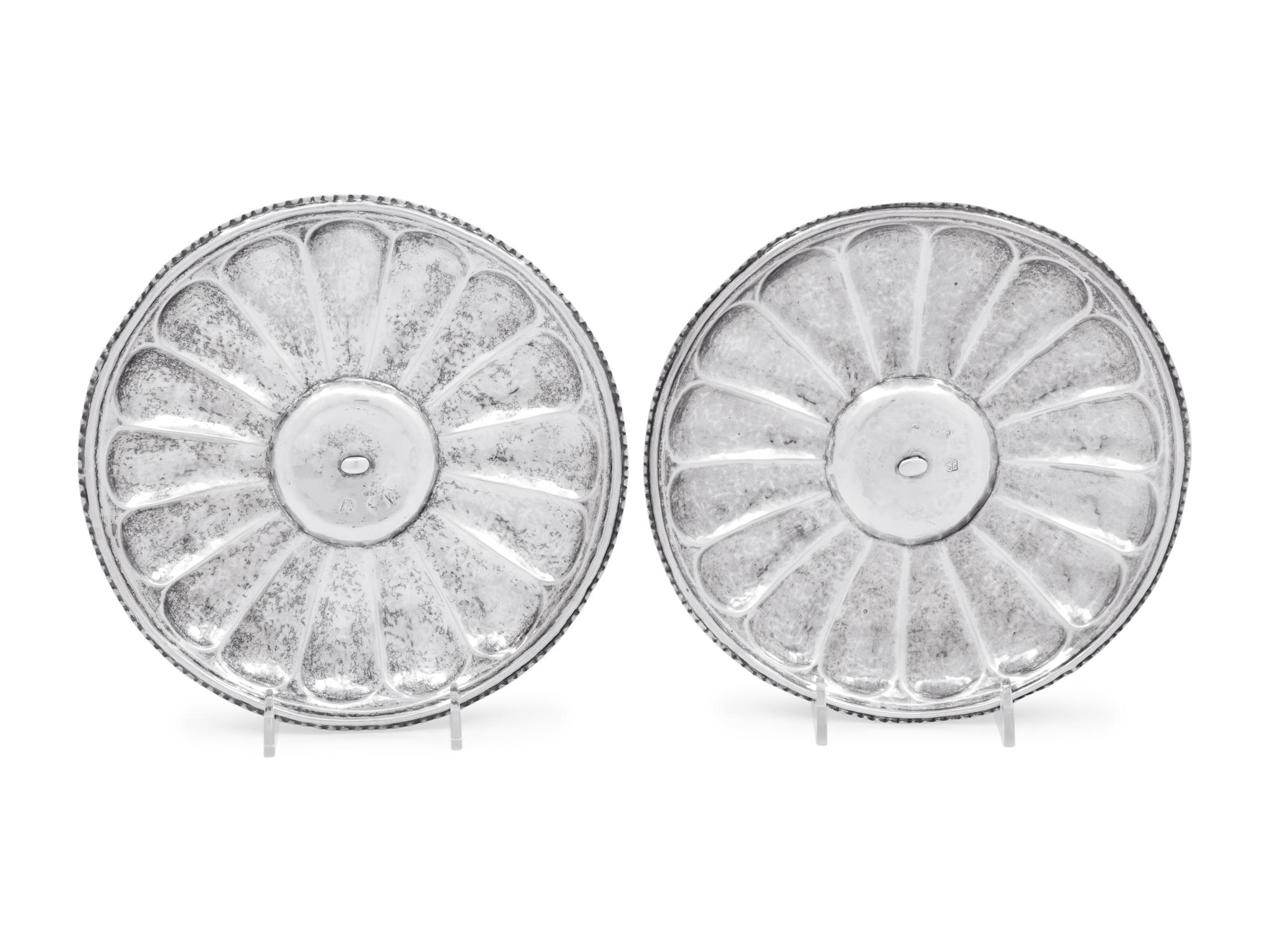 A Pair of Spanish Empire Silver Sweetmeat Dishes
