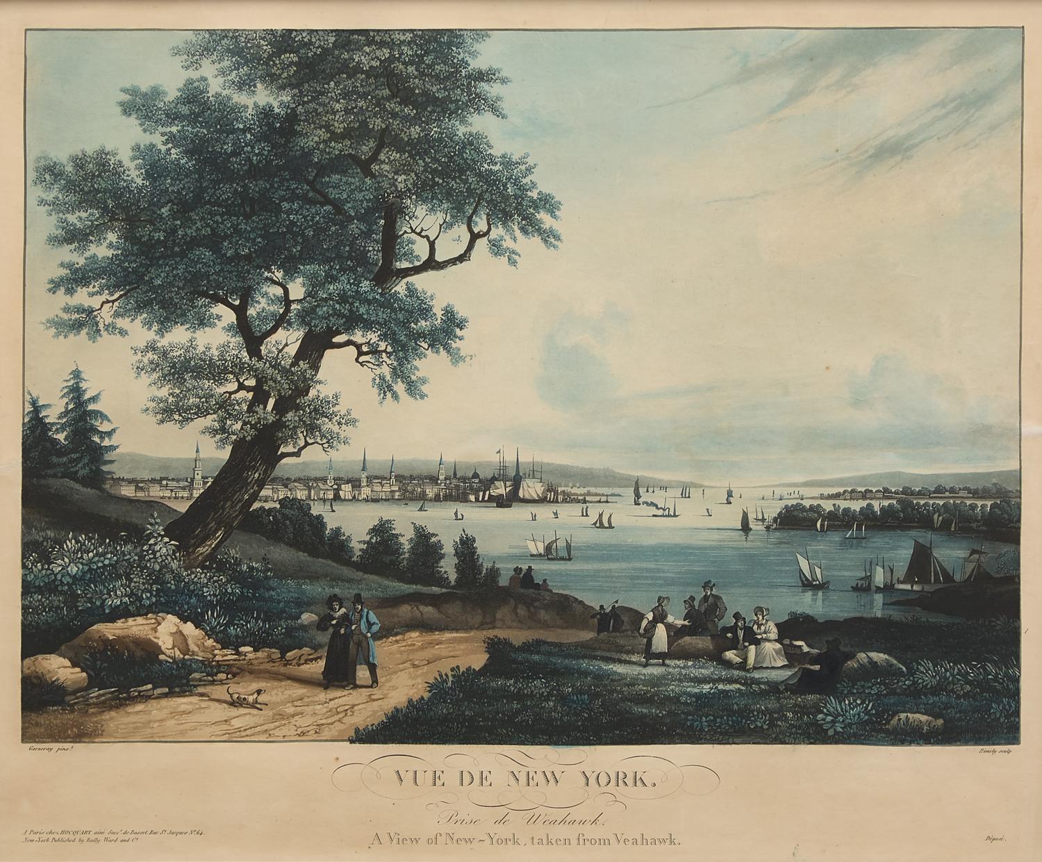 [American Views] Garneray, (Ambroise-Louis). Vue de New York. Prise de Weahawk A View of New-York, taken from Veahawk