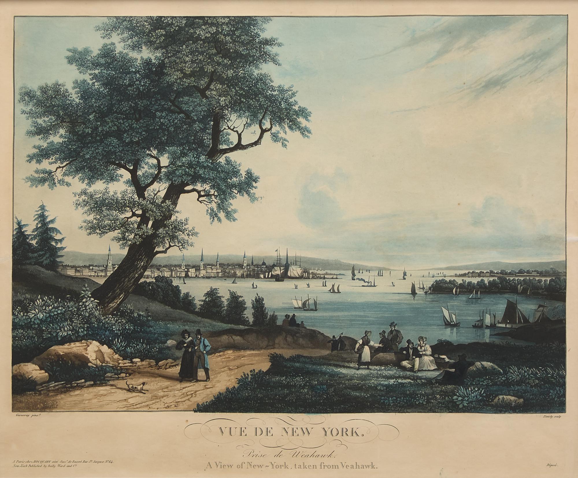 [American Views] Garneray, (Ambroise-Louis). Vue de New York. Prise de Weahawk A View of New-York, taken from Veahawk