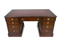 A George III Style Mahogany Partner's Desk — 19TH CENTURY