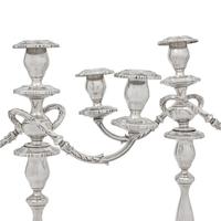 A Pair of American Silver Three-Light Candelabra