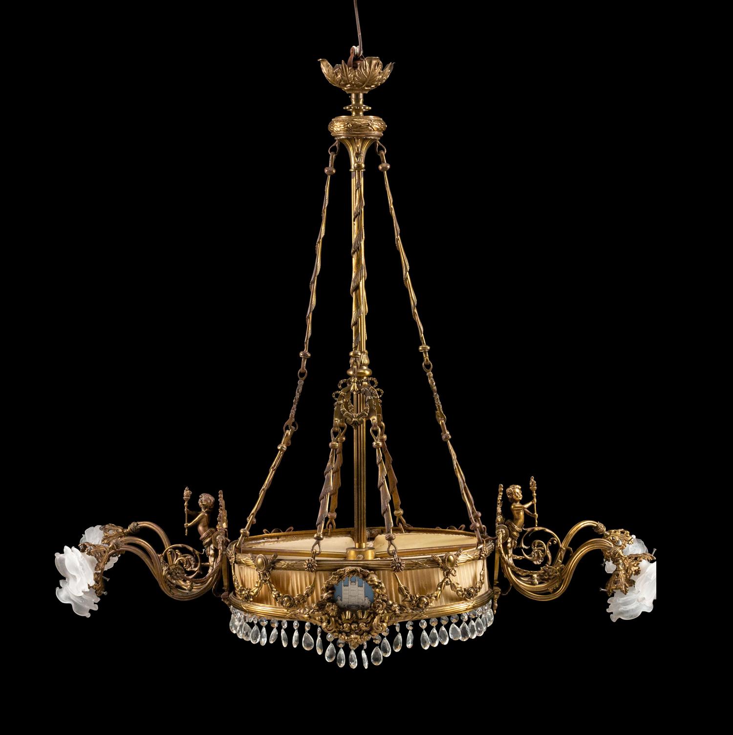A Napoleon III Style Gilt Metal Billiard Fixture
