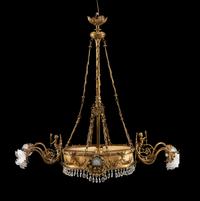 A Napoleon III Style Gilt Metal Billiard Fixture