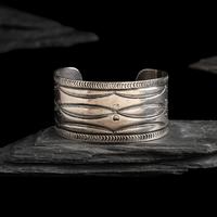 Navajo Ingot Cuff Bracelet, with Heart Stamps