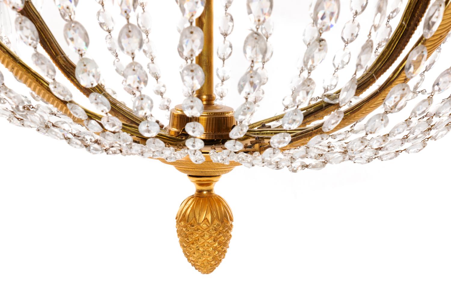 A Russian Empire Gilt Bronze and Cut Glass Sixteen-Light Chandelier