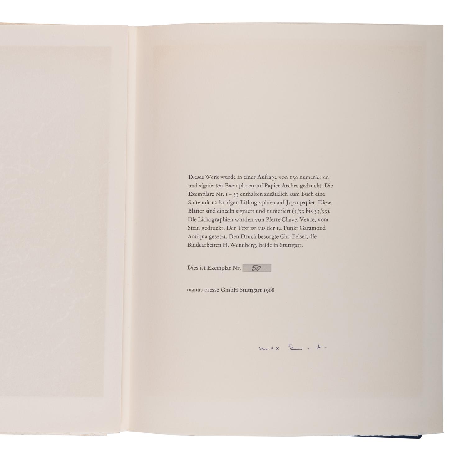 [ARTIST BOOKS]. ERNST, Max (1891-1976), illustrator. -- DODGSON, Charles Lutwidge ("Lewis Carroll") (1832-1898). The Hunting of the Snark. Die Jagd nach dem Schnark . Stuttgart: Manus Presse, 1968.