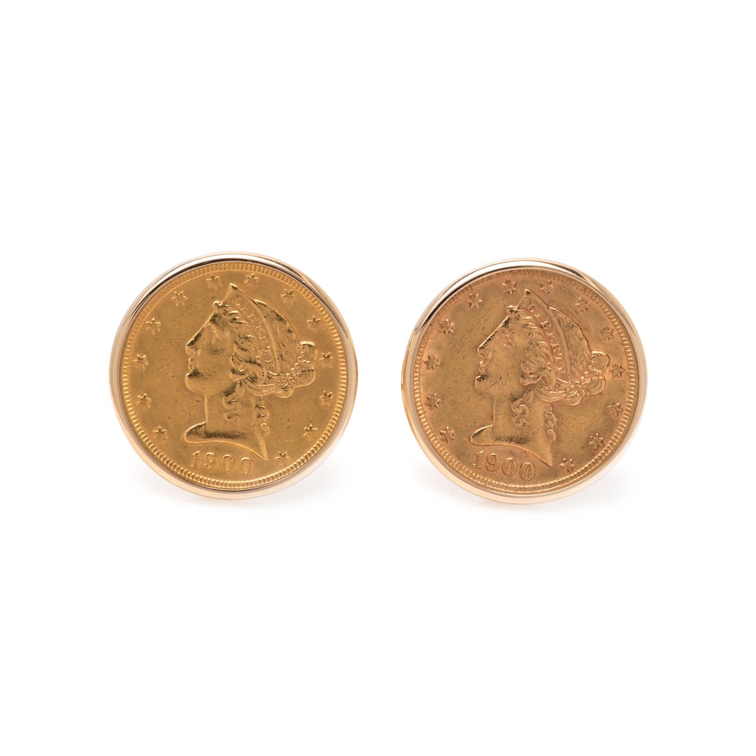 US $5 LIBERTY COIN CUFFLINKS