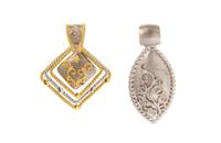 A Collection of 21 Karat Yellow and White Gold Pendants, 20.90 dwts.