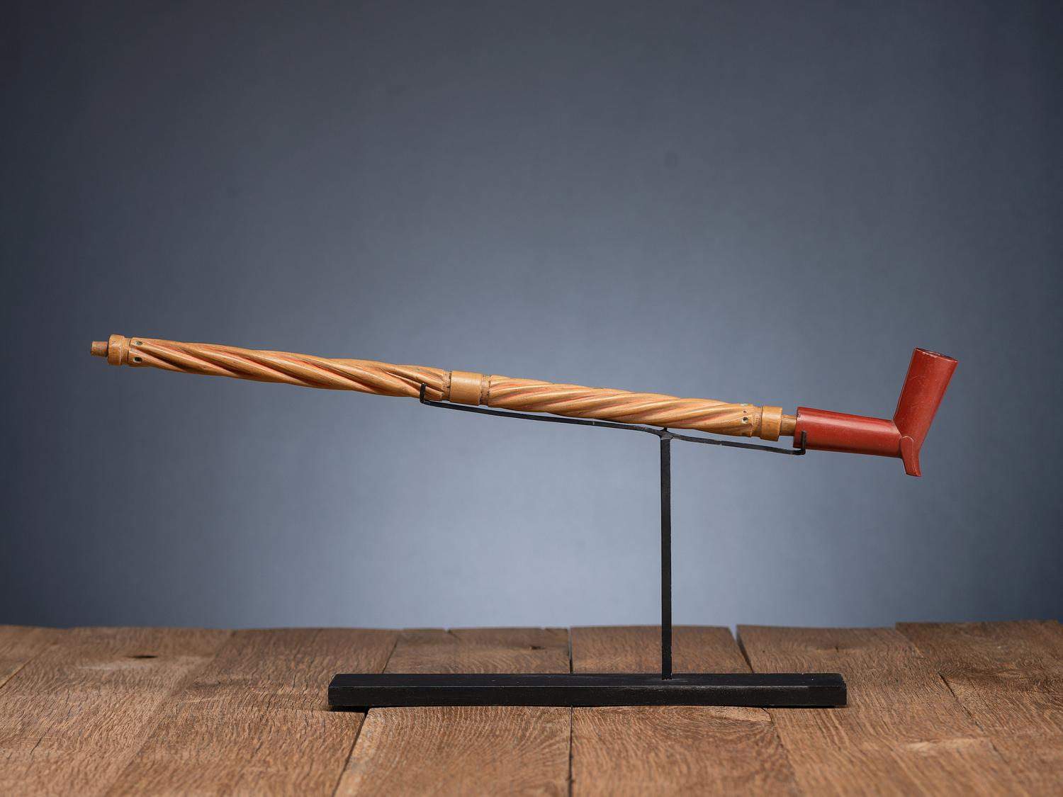 Plains Polychrome Twisted Wood Stem, with Catlinite Bowl