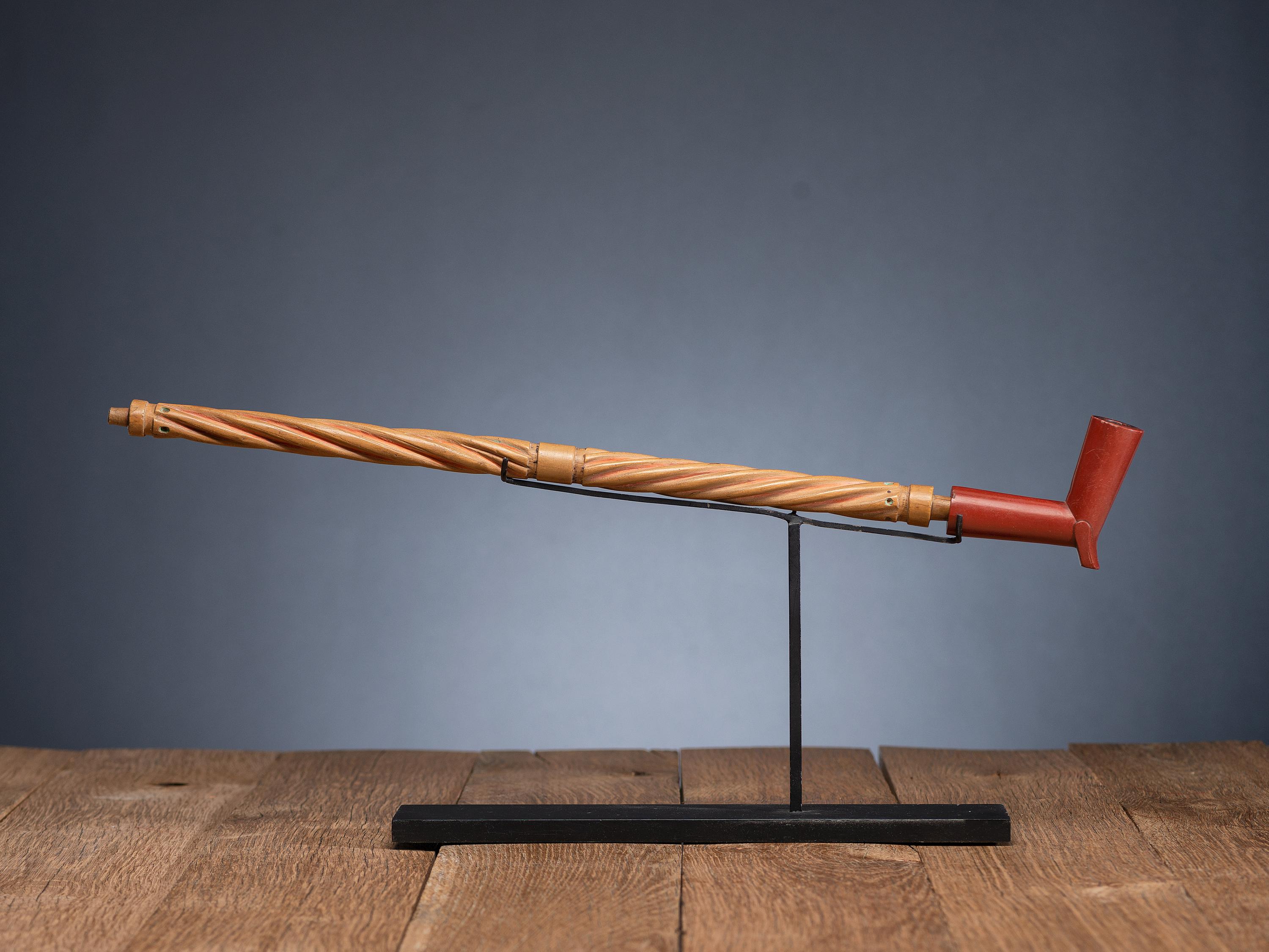 Plains Polychrome Twisted Wood Stem, with Catlinite Bowl