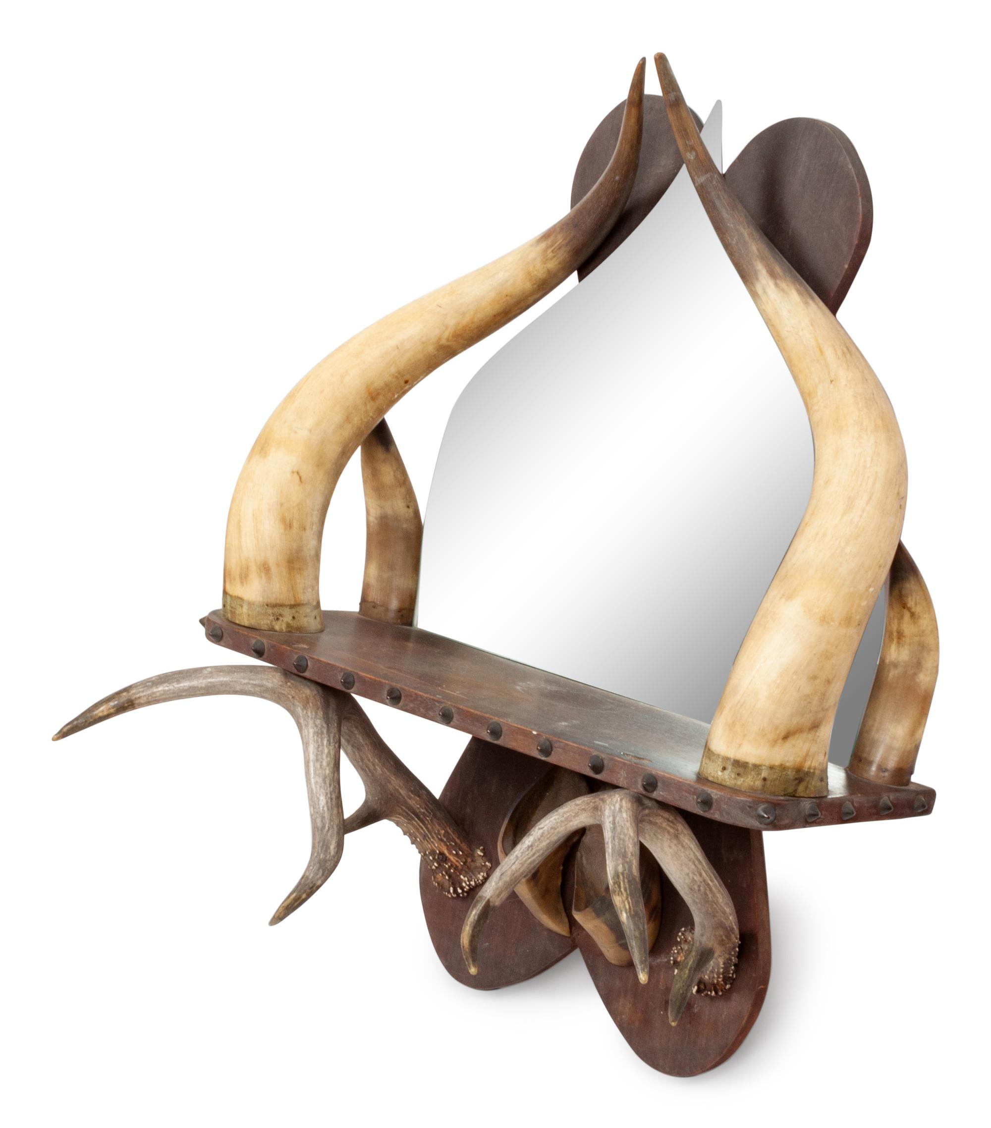 Horned Hanging Shelf and Mirror