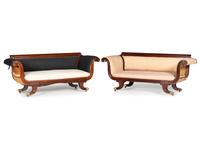 A Pair of Classical Style Mahogany Sofas in the Manner of William Camp (1773-1822)