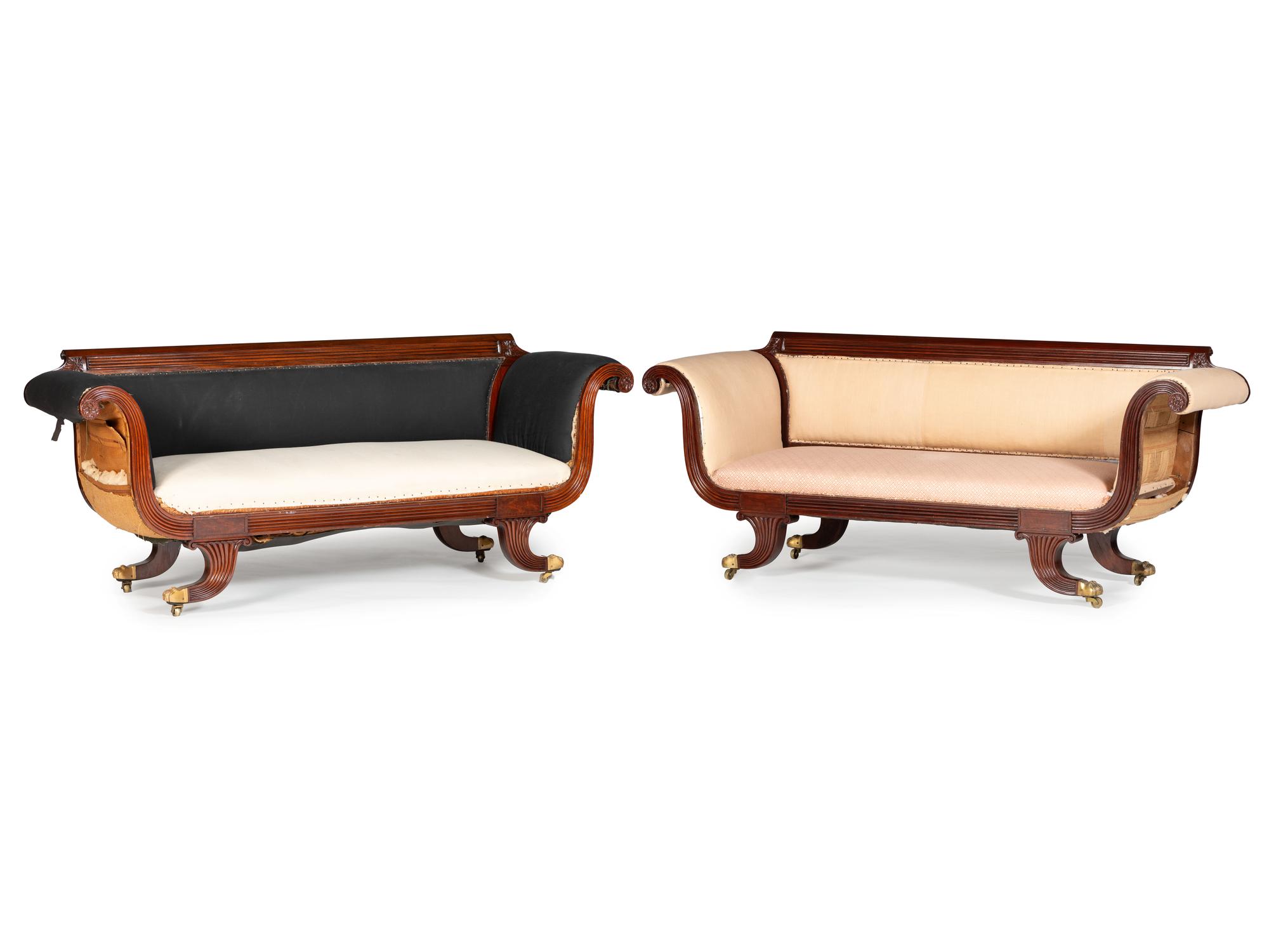 A Pair of Classical Style Mahogany Sofas in the Manner of William Camp (1773-1822)