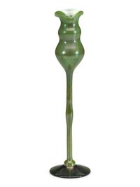 A Tiffany Studios Favrile Glass Pulled Feather Vase