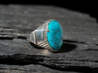 Silver and Morenci Turquoise Ring