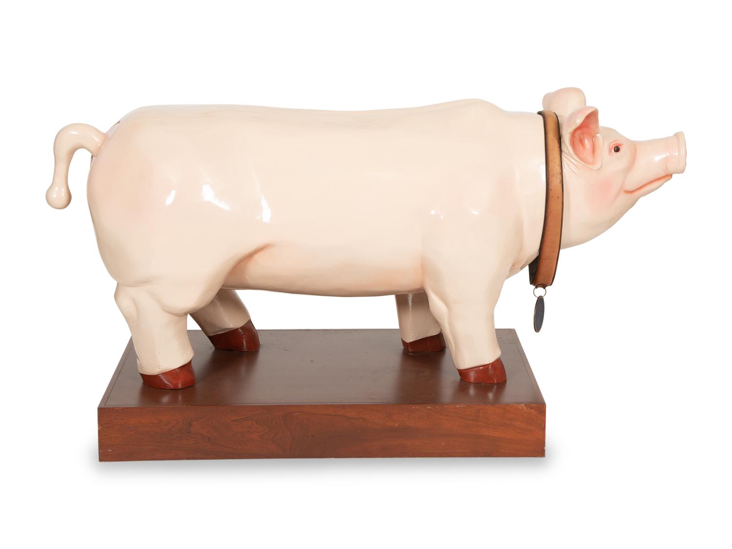 A FAO Schwarz Life Size Wilbur Piggy Bank