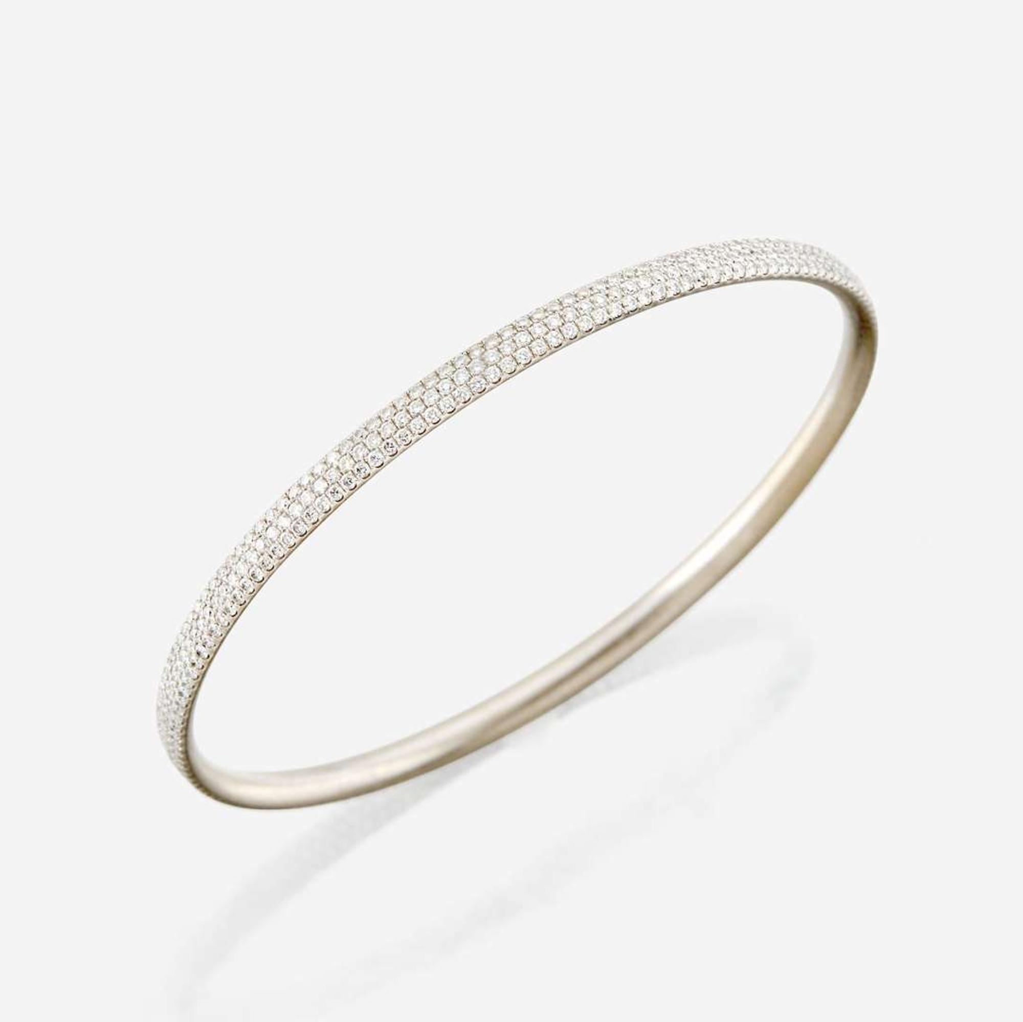 A diamond and white gold bangle bracelet, Tiffany & Co. Belgium