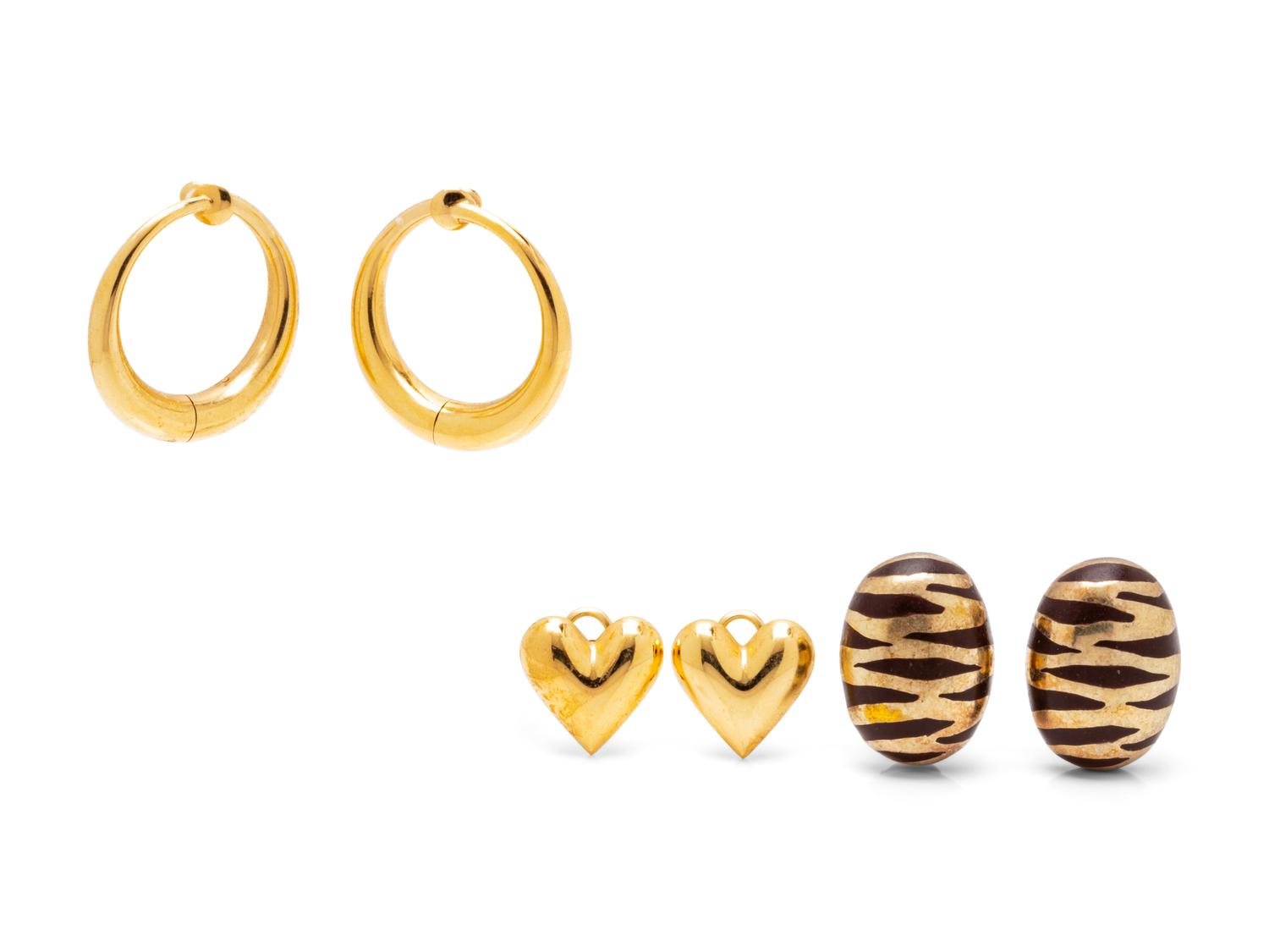 A Collection of Yellow Gold Earclips,