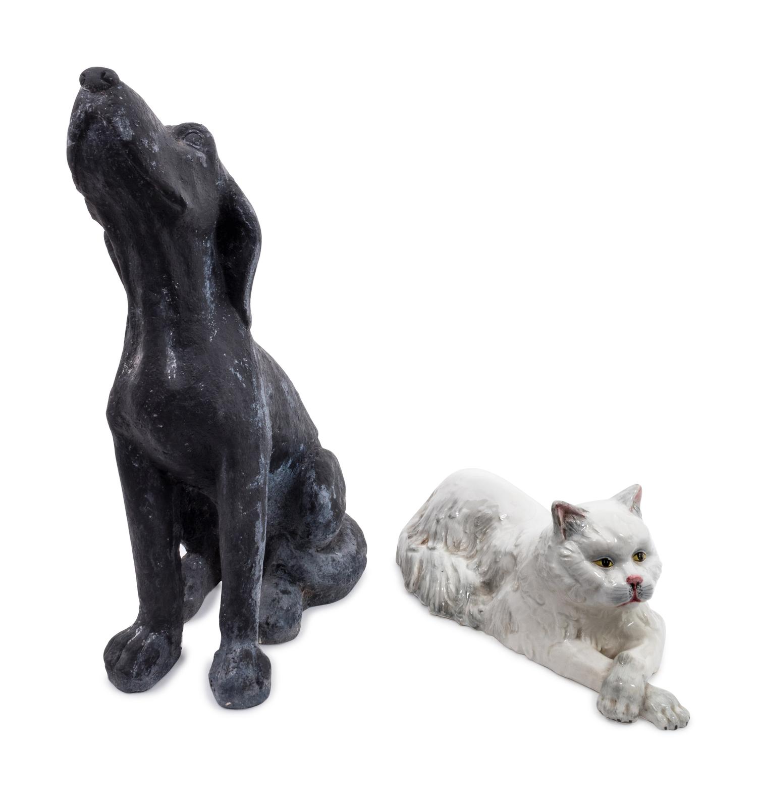 A Resin Seated Black Dog — 20TH CENTURY