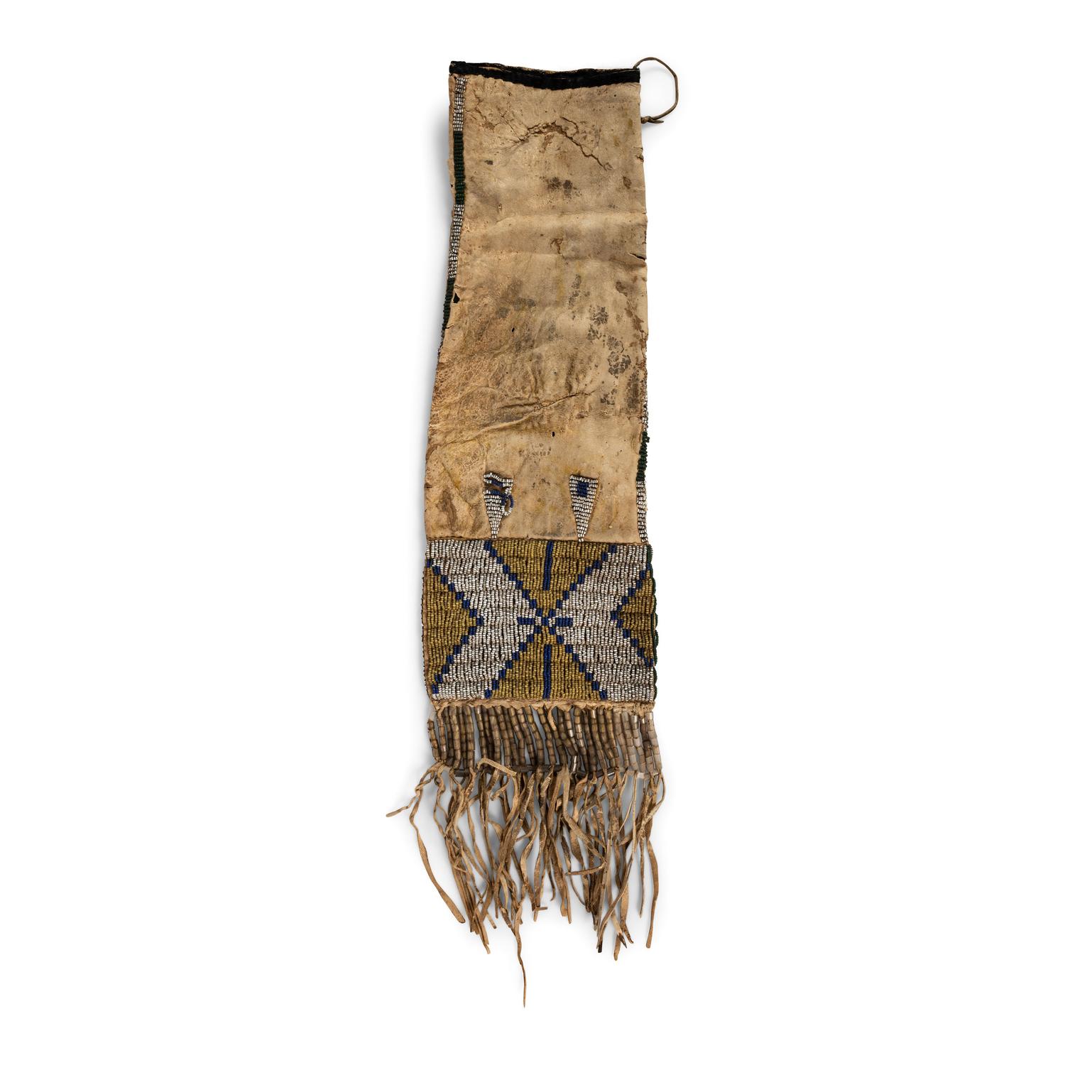 Sioux Beaded Hide Tobacco Bag